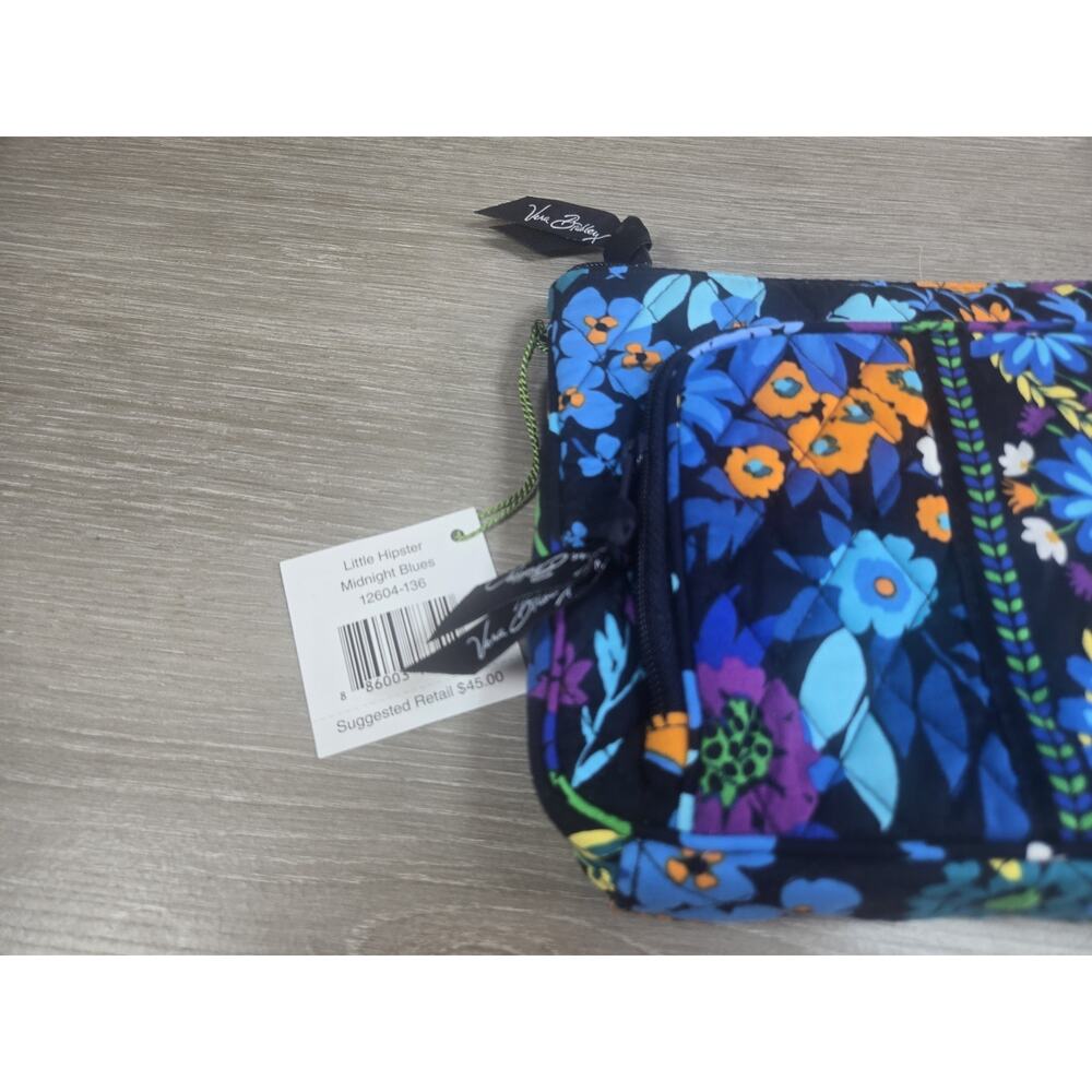Vera Bradley Midnight Blues Floral Kiss N Snap Clutch Wallet NEW - Picture 8 of 8
